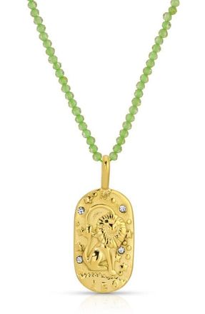 Kozakh Sunrise Zodiac Pendant Necklace in Gold/light Green Leo at Nordstrom
