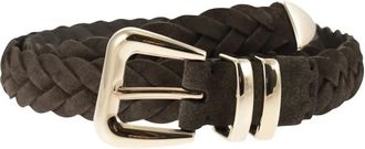 Brunello Cucinelli Cintura in pelle di vitello intrecciata - Marrone