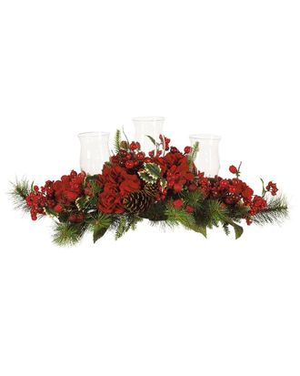 Nearly Natural Hydrangea Holiday Candelabrum