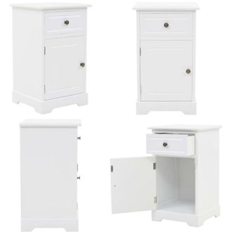 vidaXL Comodino in MDF e Legno di Pino 35x32x59 cm - Comodino in legno - Comodino per camera da letto