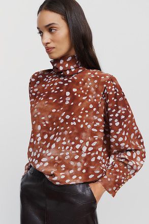 Hunter Bell Ellerie High Mock Neck Blouse