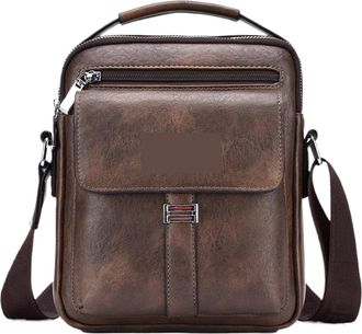 Generic Compatible For Mens Shoulder Bag Vintage Messenger Leather Men Handbag Split Crossbody Bags(G)