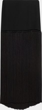 Michael Kors Tassel Wool Gabardine Maxi Skirt
