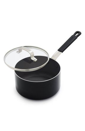 GreenPan x Bobby Flay Professional Ceramic Nonstick 2.53-Quart Saucepan with Lid in Black at Nordstrom