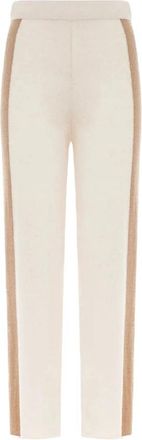 Akep Broek met zijstrepen - Dames - Straight fit broeken - Beige - XS - Broeken