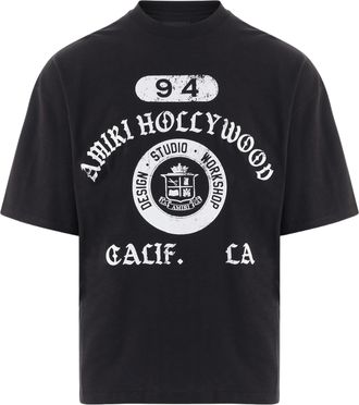 Amiri Black Logo Print Cotton T-Shirt