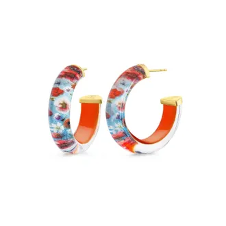 Gold & Honey Womens Wild Thang Illusion Hoop Earrings In Multicolor