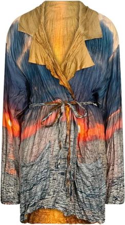 Roberto Cavalli Zonsopgang Print Jas met Taille Riem - Dames - Zomerjassen - Veelkleurig - XS - Jassen