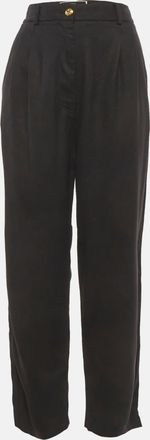 Elisabetta Franchi Black Gabardine Pleated Trousers