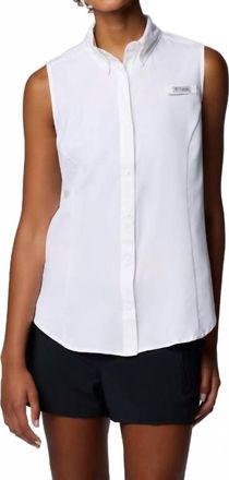 Columbia Pfg Tamiami Sleeveless Shirt In White