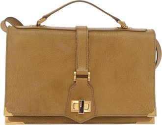Fendi Classico No. 1 Zucca Canvas Brown Leather Handbag (Pre-Owned)