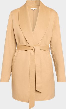 Sofiacashmere Double Face Wool-Cashmere-Blend Belted Wrap Coat