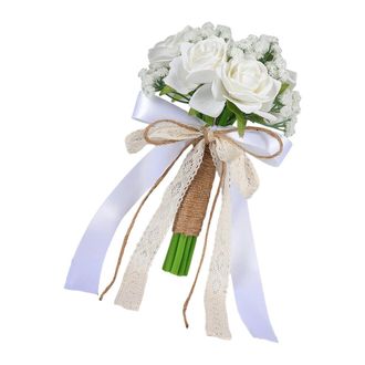 OEM Elegante Arreglo Floral Artificial Para Bodas, Rosas De Tela - Bs
