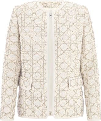 Dior MACROCANNAGE JACKET IN WHITE AND GOLD WOOL BLEND TWEED - Christian Dior - Woman