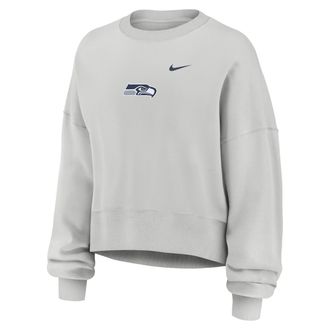 Nike Seattle Seahawks Primetime Phoenix Nike Womens NFL Oversized Pullover Crew in Grey | 01D70BB78-CSV