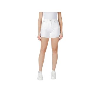 Calvin Klein Jeans Korte Broeken, Dames, Wit, W29, Katoen, Witte katoenen shorts met zakken