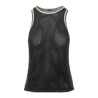 Yohji Yamamoto Sleeveless Tops, female, Black, Size: S Knit Tank Top