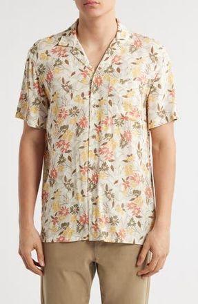 Faherty Kona Floral Camp Shirt in Oakwood Lakes Floral at Nordstrom Rack, Size Medium