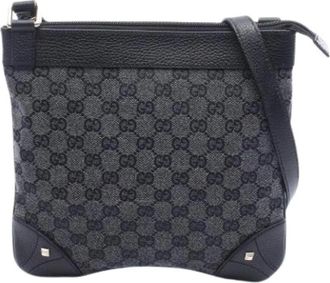Gucci Pre-owned GG Canvas Handtas - unisex - Vintage Schoudertas - Grijs - ONE Size - Leer - Vintage
