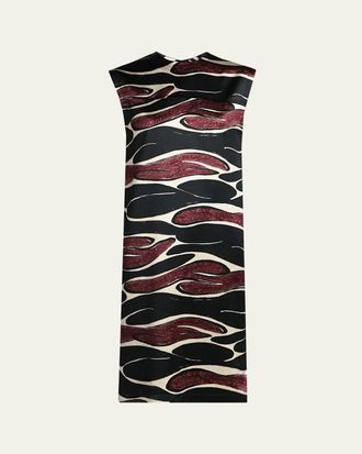 Marni Abstract Wave Sleeveless Midi Dress