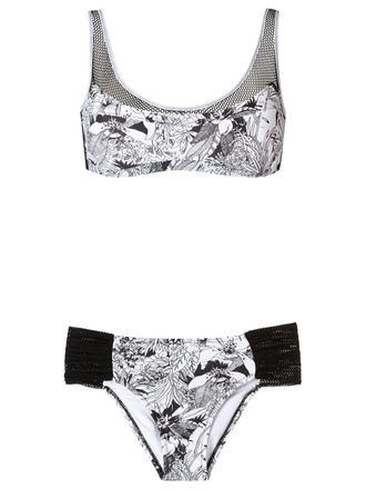 Amir Slama bikini-set met vlakken - Zwart