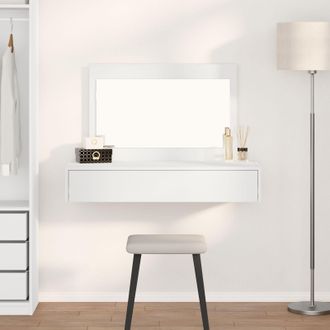 Berkfield Home Wall Hanging Dressing Table White 100x40x70 cm | Size: 100 x 40 x 70 cm
