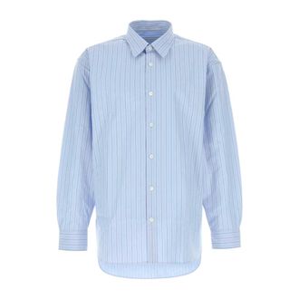 Dries Van Noten Casual Shirts, male, Blue, Size: S Embroidered Poplin Croom Shirt