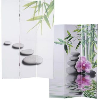 Hhg Non utilizzato] Paravento divisore doppia immagine 3 pannelli T234 120x180cm Ko Samui