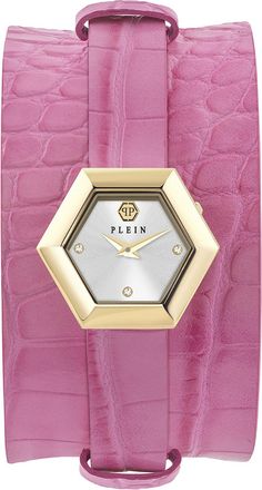 Philipp Plein La Jungle De Womens Pink Watch PW6FA0125 Leather - One Size