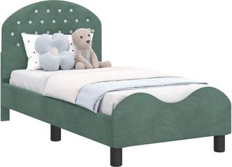 vidaXL Estructura De Cama Para Ni&ntilde;os Peque&ntilde;os Con Cabecera Verde Mar Vidaxl