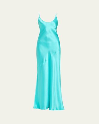 L'agence Charmaine U-Neck Silk Gown