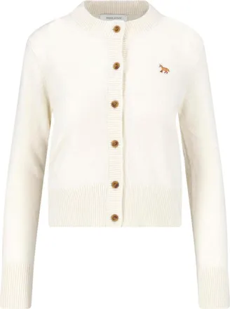 Maison Kitsun&eacute; Cropped Long-Sleeved Cardigan Sweater