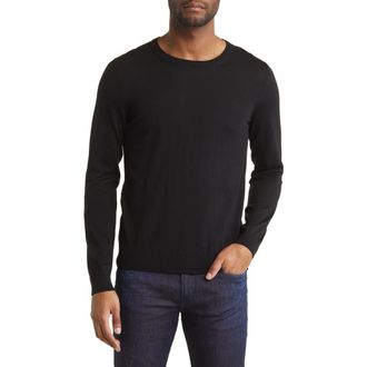 BOSS Leno Virgin Wool Crewneck Sweater in Black at Nordstrom Rack, Size Small