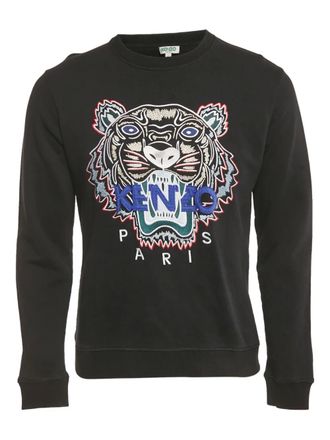 Kenzo Sweater met Tiger-borduurwerk en ronde hals - Zwart