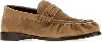 Saint Laurent Womens Cappuccino Suede Le Loafer Loafers Citynude Mocassini