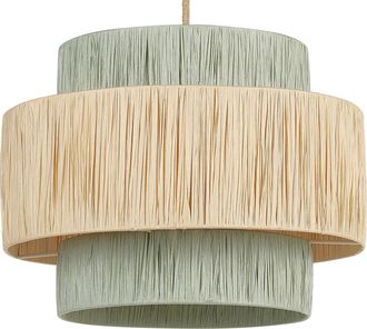 Beliani L&aacute;mpara De Techo Natural Verde Claro 180 Cm Papel Pantalla Texturizada Palbra