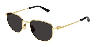 Bottega Veneta BV1301S Asian Fit 001 Mens Sunglasses Gold Size 50