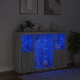 Berkfield Home Sideboards with LED Lights 3 pcs Grey Sonoma Engineered Wood