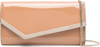 Jimmy Choo London Emmie leather clutch bag - women - Patent Leather - OS - Neutrals