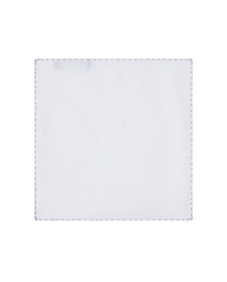 Robert Talbott Carlton Linen Cross Stitch Border Pocket Square in White/lavender at Nordstrom