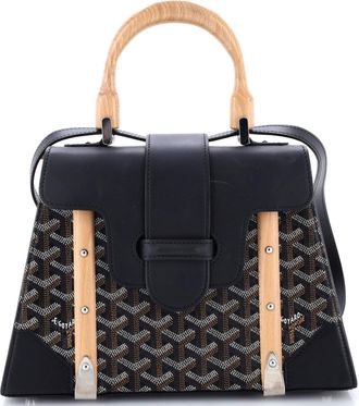 Goyard Saigon Top Handle Bag Coated Canvas with Leather PM