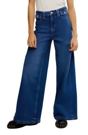 Free People Kellee High Waist Wide Leg Palazzo Jeans in Blue Night at Nordstrom Rack, Size 31