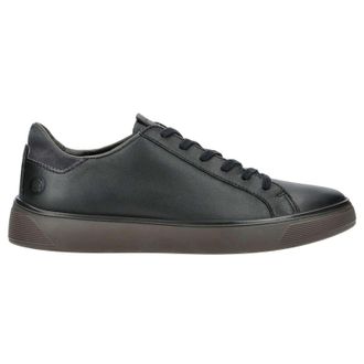 Ecco Ecco Street Tray 504504 Leather Mens Lace Up Trainers - Black Magnet - Size:UK 10.5-11