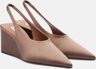 Alaia Cube 75 satin slingback wedges