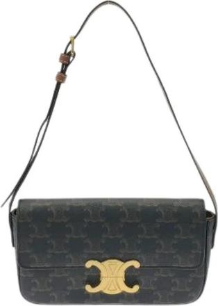 Celine Pre-owned Claude Trionfecanvas Schoudertas - Dames - Vintage Schoudertas - Bruin - ONE Size - Vintage