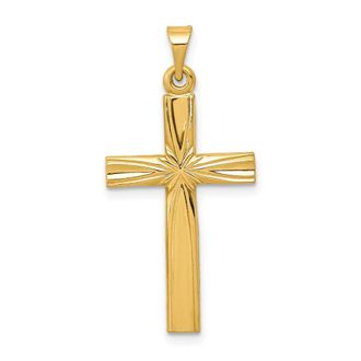 Diamond2Deal 14k Yellow Gold Polished Latin Cross Pendant