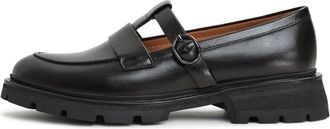 Cesare Gaspari Leren Platform Loafers Marina - Dames - Loafers - Zwart - 40 EU - Leer - Schoenen