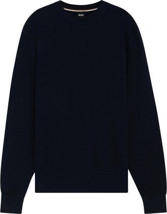 HUGO BOSS Heren, Truien, Blauw, Maat: 2XL Katoen
