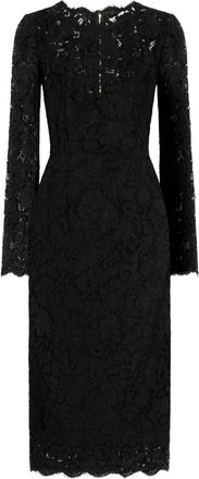 Dolce & Gabbana Abito midi a maniche lunghe - Nero