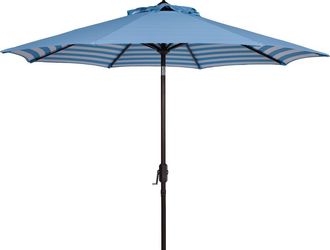 Safavieh Athens Inside Out Striped 9 Crank Outdoor Auto Tilt Umbrella